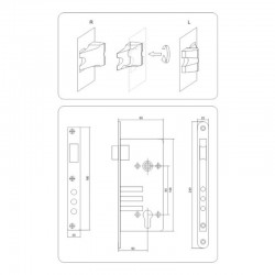 78511 VOREL Broasca usa fara butuc, 90x50 mm, trei incuietori