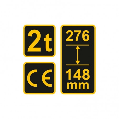 80012 VOREL Cric hidraulic, capacitate ridicare maxima 2 T, 148-276 mm