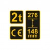 80012 VOREL Cric hidraulic, capacitate ridicare maxima 2 T, 148-276 mm