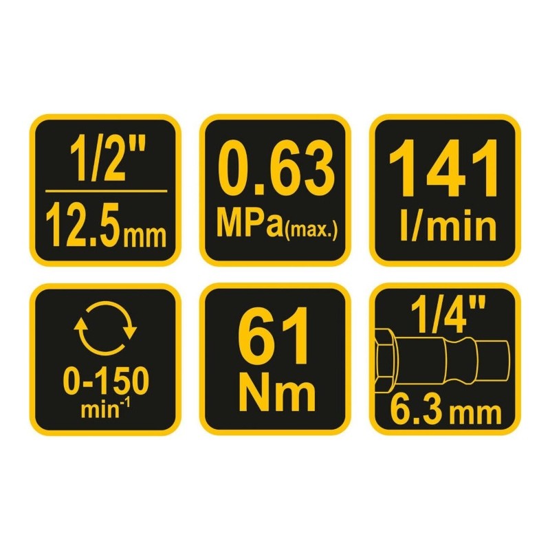 81117 VOREL Antrenor pneumatic, prindere patrat 1/2"