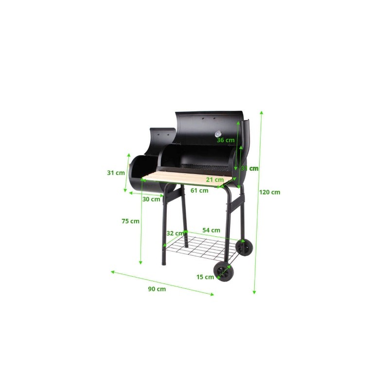 99513 LUND Gratar BBQ cu afumatoare si termometru