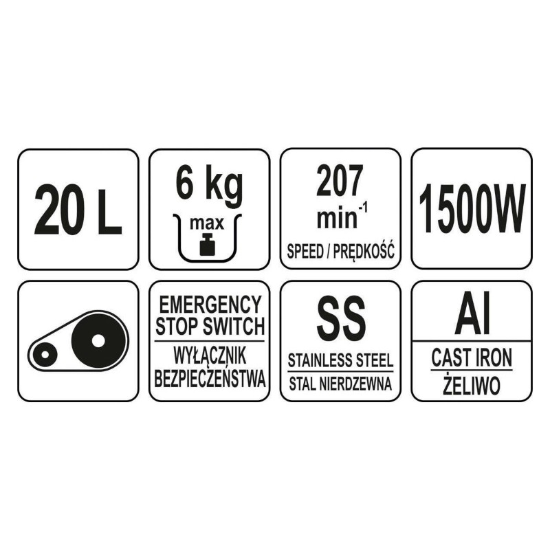 YG-03060 YATO Malaxor cu bol, capacitate 20l, putere 1500W