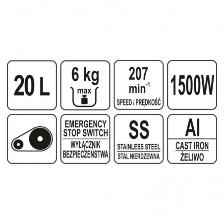 YG-03060 YATO Malaxor cu bol, capacitate 20l, putere 1500W