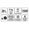 YG-03060 YATO Malaxor cu bol, capacitate 20l, putere 1500W