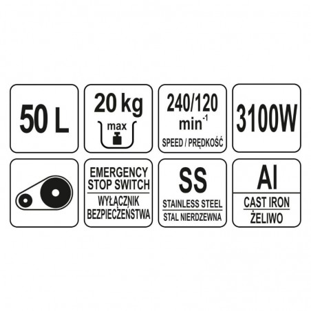 YG-03068 YATO GASTRO Malaxor cu bol, capacitate 50l, putere 3100W