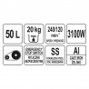 YG-03068 YATO GASTRO Malaxor cu bol, capacitate 50l, putere 3100W