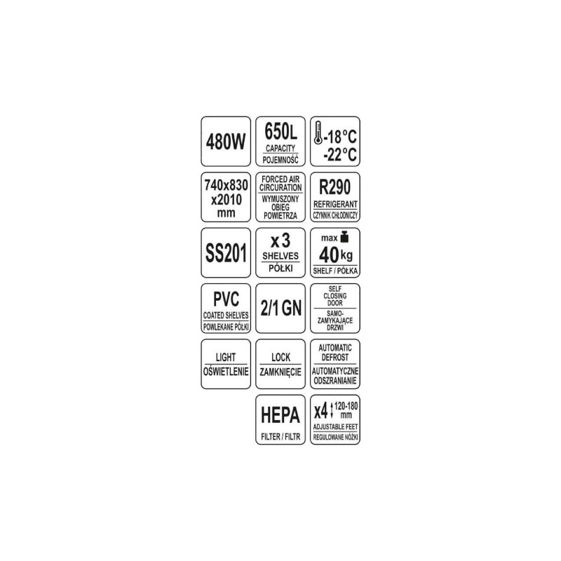 YG-05200 YATO Dulap frigorific capacitate 650 L, 740 x 830 x 2010 mm