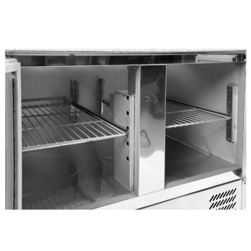 YG-05310 YATO GASTRO Masa rece pentru pizza, cu 2 usi, 7 sertare, 580L