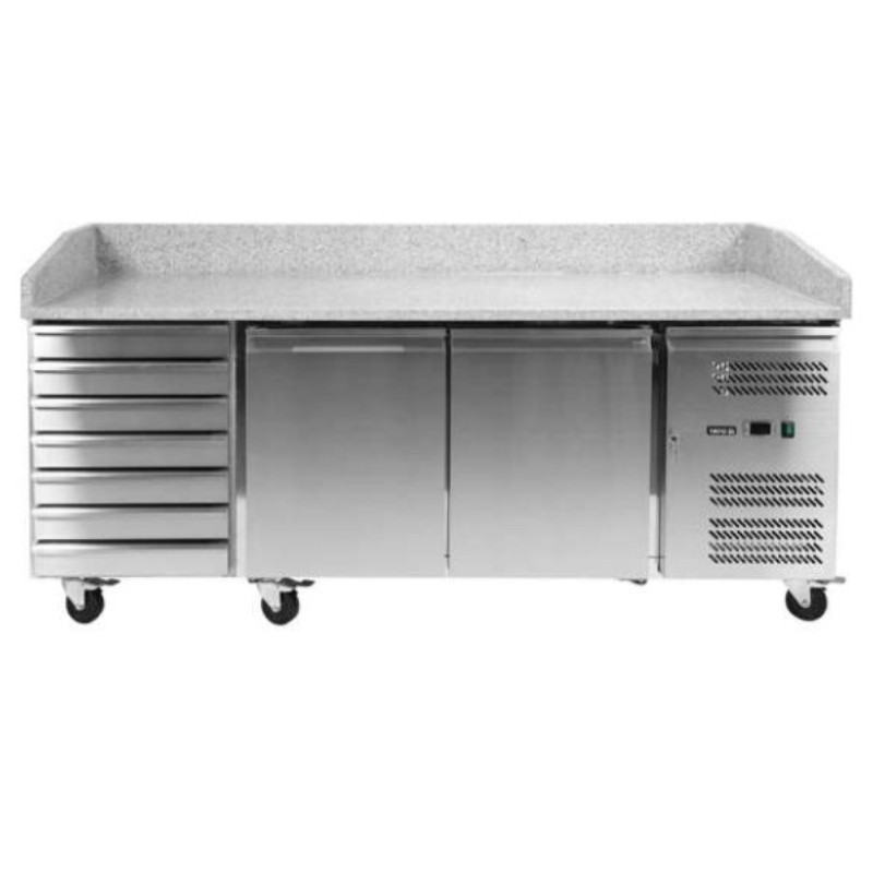 YG-05310 YATO GASTRO Masa rece pentru pizza, cu 2 usi, 7 sertare, 580L