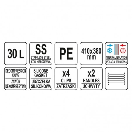 YG-09226 YATO GASTRO Termos plastic pentru transport, capacitate 30 L