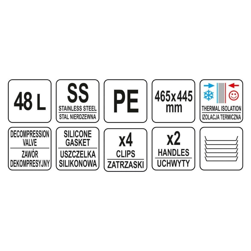 YG-09227 YATO GASTRO Termos plastic pentru transport, capacitate 48 L
