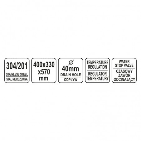 YG-10010 YATO GASTRO Chiuveta inox 400 x 330 x 570 mm