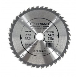 Disc Premium TCT - panza de fierastrau circular pentru taiat lemn, 165x20/16 cu 40 dinti din carbura de tungsten (vidia)