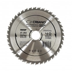 Disc Premium TCT - panza de fierastrau circular pentru taiat lemn, 190x30/25.4/20 cu 40 dinti din carbura de tungsten (vidia)