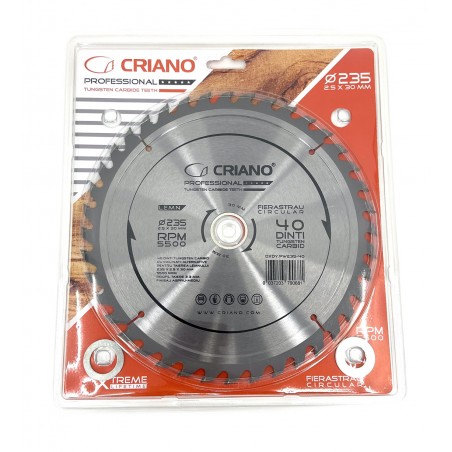Disc Premium TCT - panza de fierastrau circular pentru taiat lemn, 235x30/25,4/20 cu 40 dinti din carbura de tungsten (vidia)
