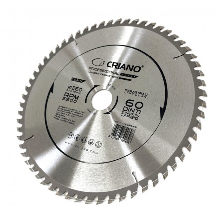 Disc Premium TCT - panza de fierastrau circular pentru taiat lemn, 260x30/25,4/20 cu 60 dinti din carbura de tungsten (vidia)
