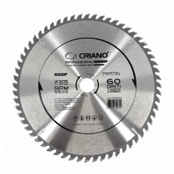 Disc Premium TCT - panza de fierastrau circular pentru taiat lemn, 305x30/25,4/20 cu 60 dinti din carbura de tungsten (vidia)