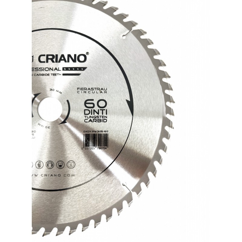 Disc Premium TCT - panza de fierastrau circular pentru taiat lemn, 305x30/25,4/20 cu 60 dinti din carbura de tungsten (vidia)