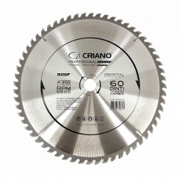 Disc Premium TCT - panza de fierastrau circular pentru taiat lemn, 355x30/25,4/20 cu 60 dinti din carbura de tungsten (vidia)