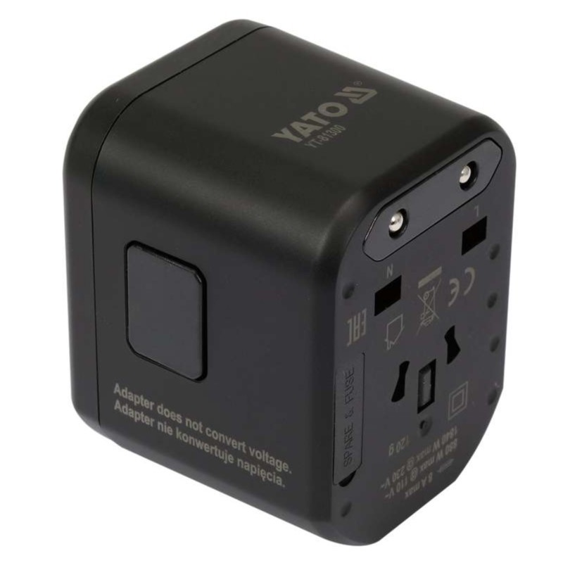 YT-81300 YATO Adaptor universal de calatorie, 1 port USB, 1 port USB-C