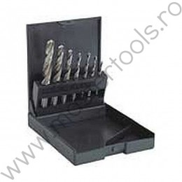 Set 7 tarozi HSS-E, banda portocalie, pentru gauri strapunse si infundate, filet metric - forma C, Volkel