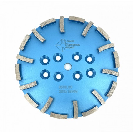 Disc cu segmenti diamantati pt. slefuire pardoseli - segment fin - Albastru - 250 mm - prindere 19mm