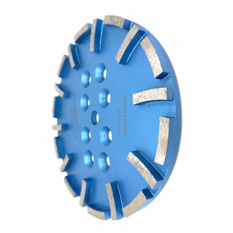 Disc cu segmenti diamantati pt. slefuire pardoseli - segment fin - Albastru - 250 mm - prindere 19mm
