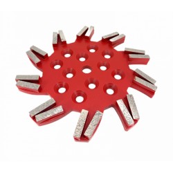 Disc stea cu segmenti diamantati pt. slefuire pardoseli - segment fin - Rosu - 250 mm - prindere 19mm