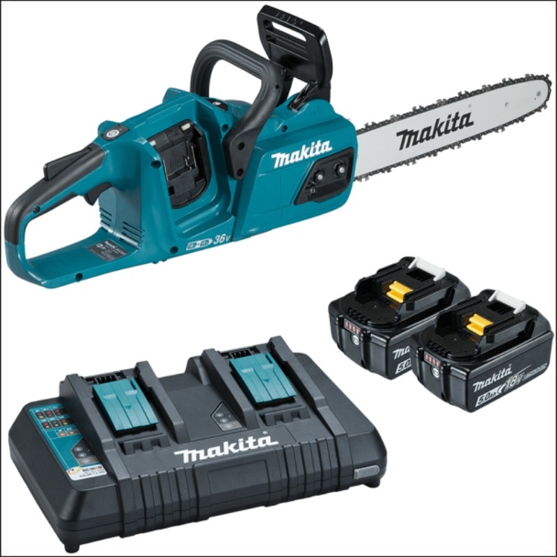 DUC353PG2 MAKITA Fierastrau cu lant 35cm cu 2 acumulatori 18V 6Ah