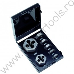 Set de filiere hexagonale filet metric HSS Volkel