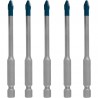 2608900598 BOSCH Set 5 burghie HEX-9 EXPERT pentru placi ceramice, 5mm