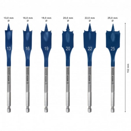 2608900333 BOSCH EXPERT Set 5 burghie plate,lemn,13-16-19-20-22-25x152mm