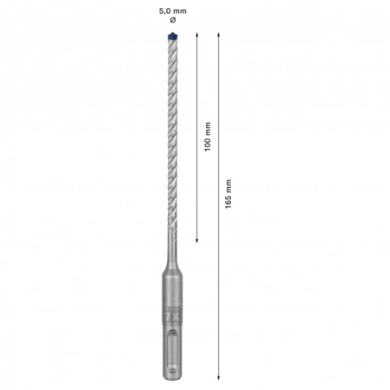 2608900060 BOSCH Burghiu EXPERT SDS plus-7X, 5 x 100 x 165 mm