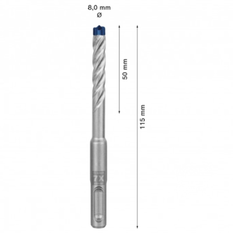 2608900087 BOSCH Burghiu EXPERT SDS plus-7X, 8 x 50 x 115 mm