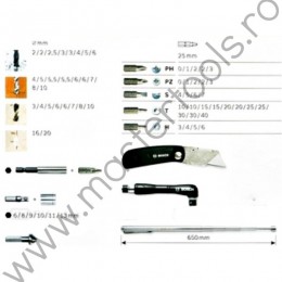 Trusa scule insurubare si gaurire V-Line BOSCH 2607017191