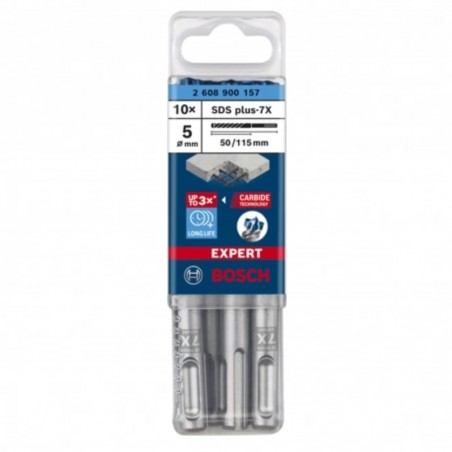 2608900157 BOSCH Set 10 burghie EXPERT SDS plus-7X, 5 x 50 x 115 mm