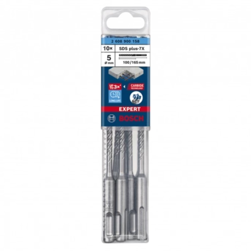 2608900158 BOSCH Set 10 burghie EXPERT SDS plus-7X, 5 x 100 x 165 mm