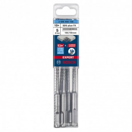 2608900158 BOSCH Set 10 burghie EXPERT SDS plus-7X, 5 x 100 x 165 mm