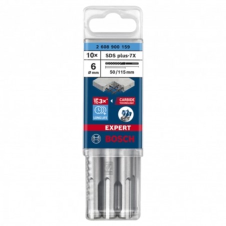 2608900159 BOSCH Set 10 burghie EXPERT SDS plus-7X, 6 x 50 x 115 mm