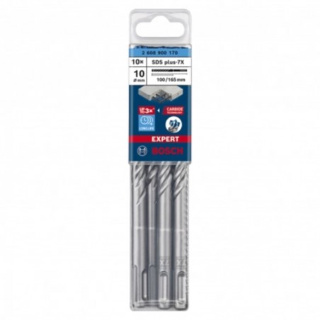 2608900170 BOSCH Set 10 burghie EXPERT SDS plus-7X, 10 x 100 x 165 mm