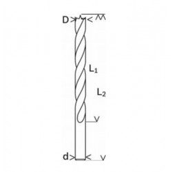 2608597204 BOSCH Burghiu pentru lemn, 22x140x210 mm, tija cilindrica