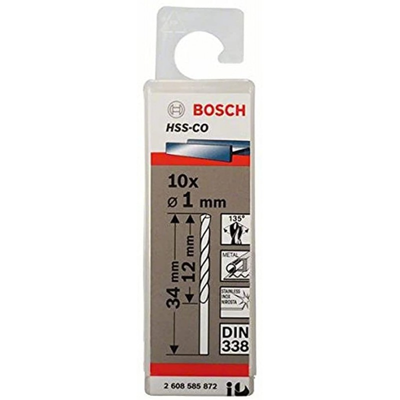 2608585872 BOSCH Set 10 burghie metal, 1x12x34 mm, prindere cilindrica
