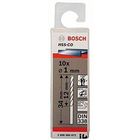 2608585872 BOSCH Set 10 burghie metal, 1x12x34 mm, prindere cilindrica