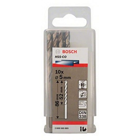 2608585885 BOSCH Set 10 burghie metal, 5x52x86 mm, prindere cilindrica