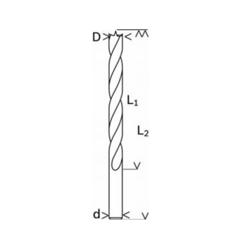 2608585892 BOSCH Set 10 burghie metal, 7x69x109 mm,prindere cilindrica