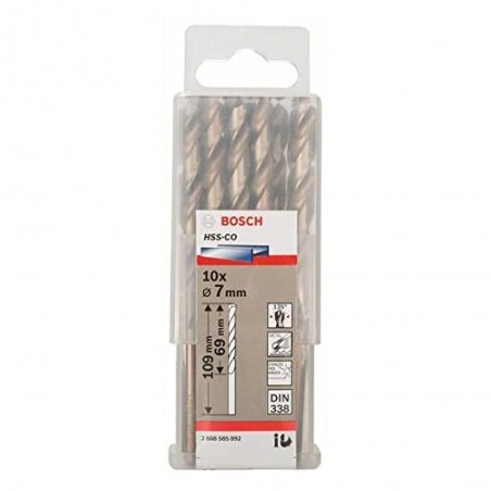 2608585892 BOSCH Set 10 burghie metal, 7x69x109 mm,prindere cilindrica