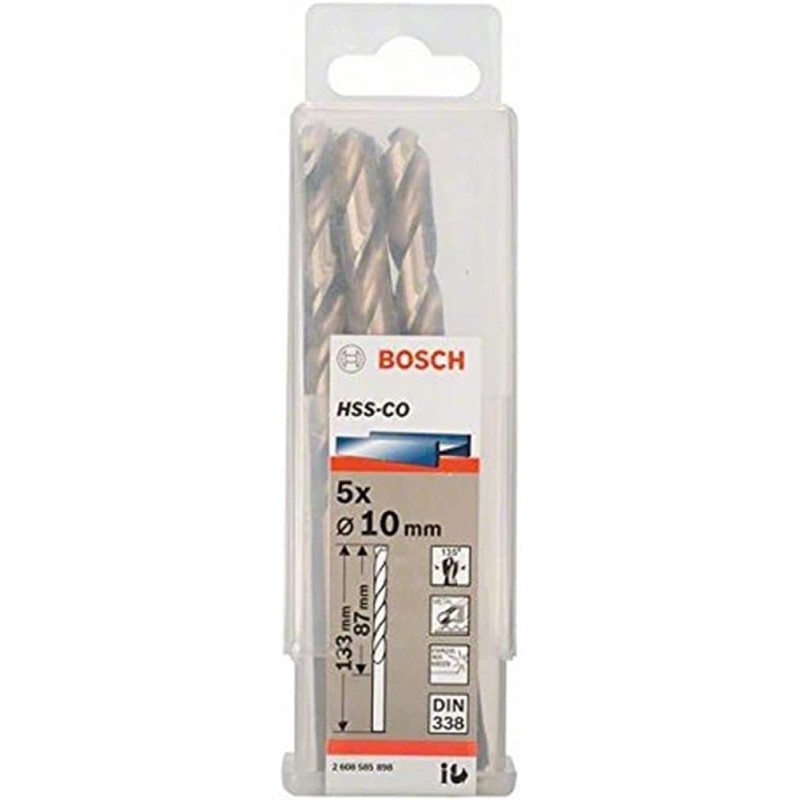 2608585898 BOSCH Set 5 burghie metal,10x87x133 mm, prindere cilindrica
