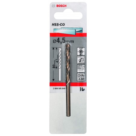 2608585849 BOSCH Burghiu pentru metal,4.5x47x80 mm,prindere cilindrica