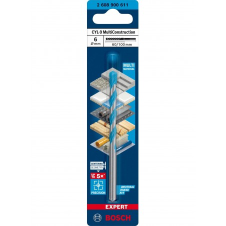 2608902256 BOSCH Burghiu multimaterial,6x60x100 mm,prindere cilindrica