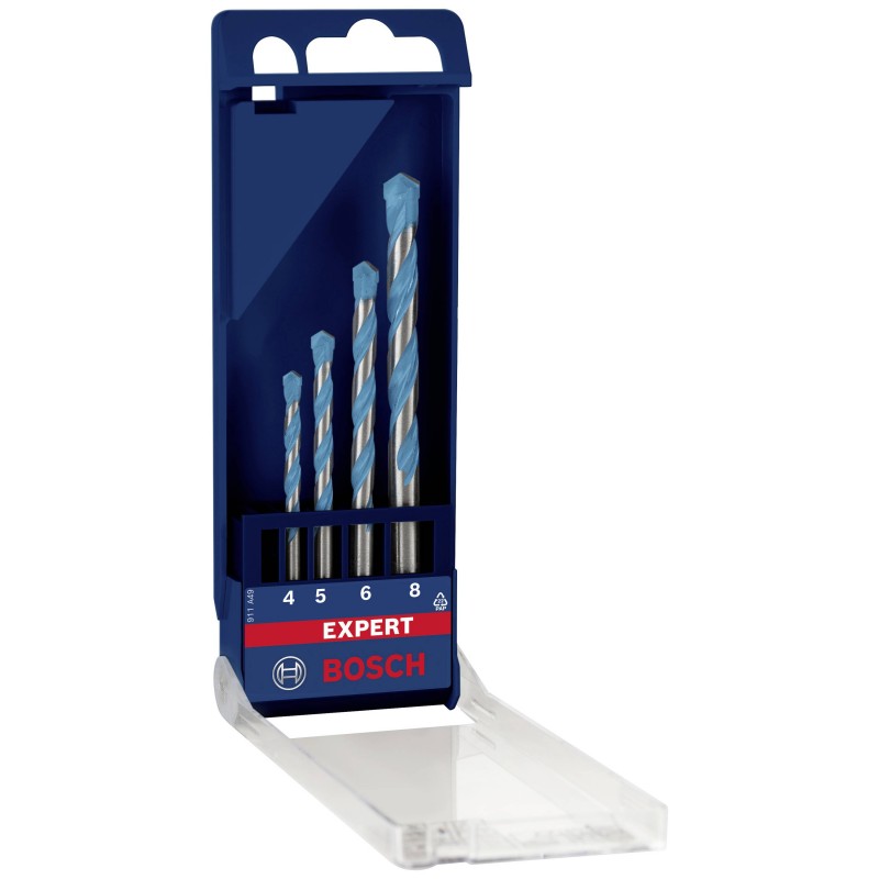 2608900649 BOSCH Set 4 burghie multimaterial,4-8mm,prindere cilindrica